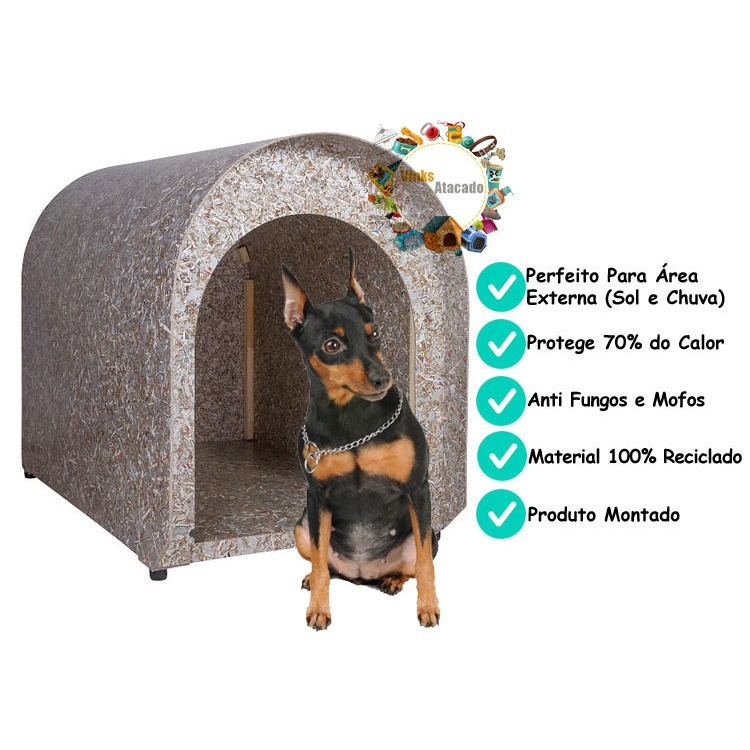 Casinha de Madeira Ecologica Reciclada N1 Para Cachorro Cães Casa House ...