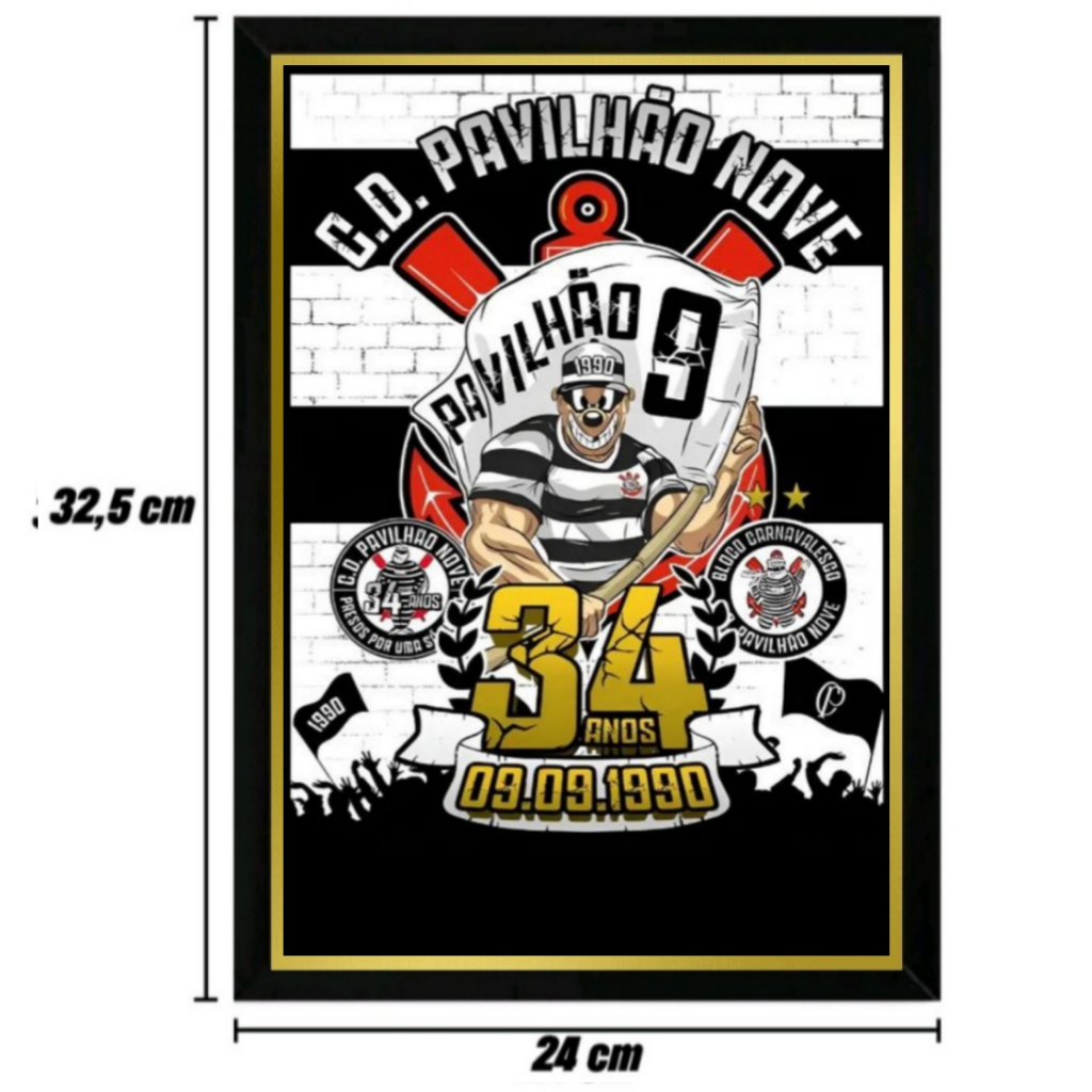 QUADRO DE PAREDE DO CORINTHIANS PAVILHÃO NOVE (COM OU SEM NOME