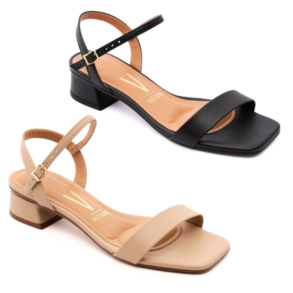 Kit 2 Sandalia Vizzano Feminina Salto Bloco Baixo Original