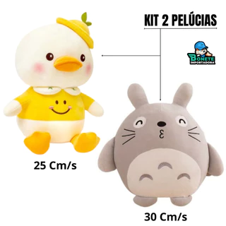 Kit 2 Pelúcias Totoro e Pato em pé Brinquedo antialérgico macio e fofo Presente