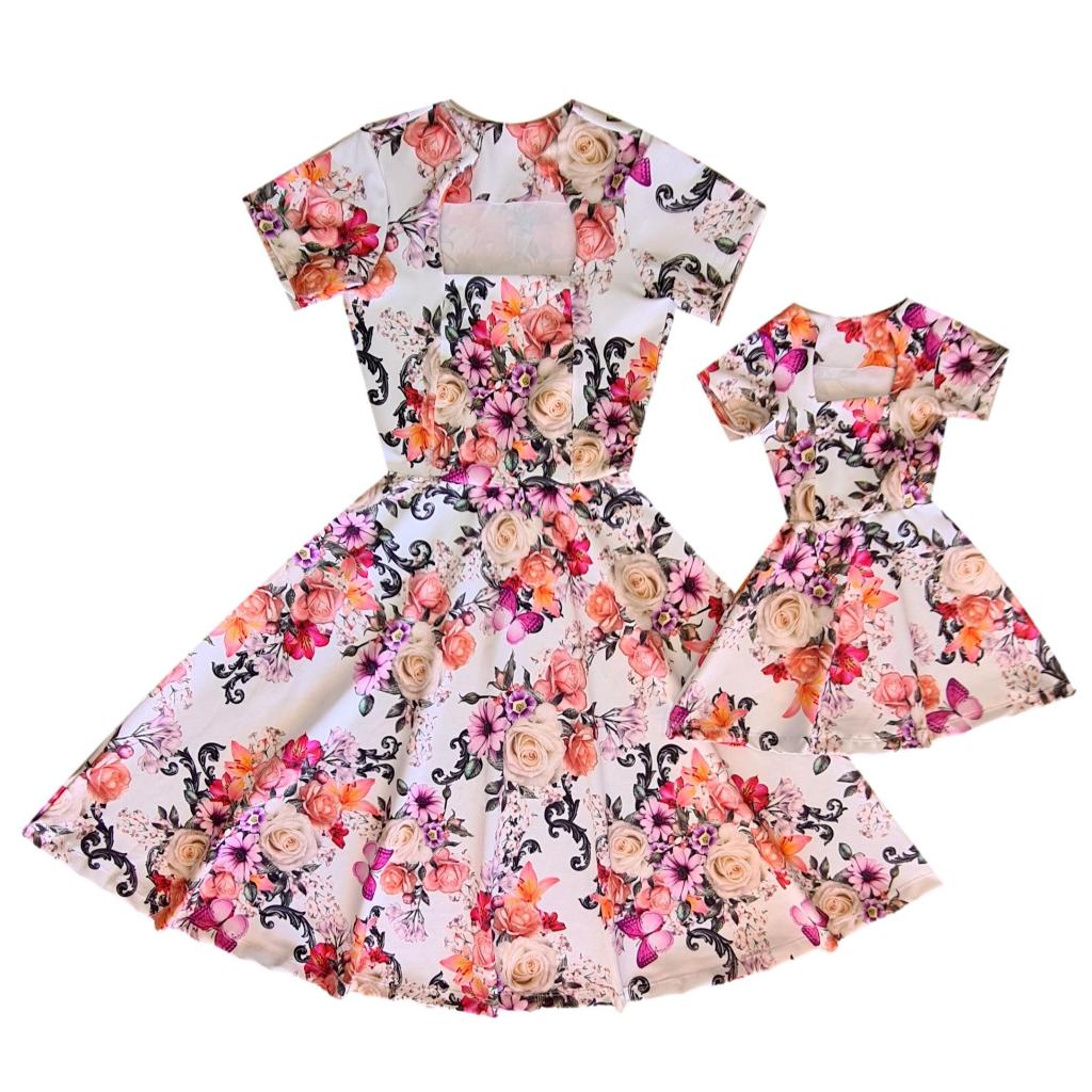 Vestidos Tal Mãe Tal Filha Godê Midi Moda Evangélica Cristã