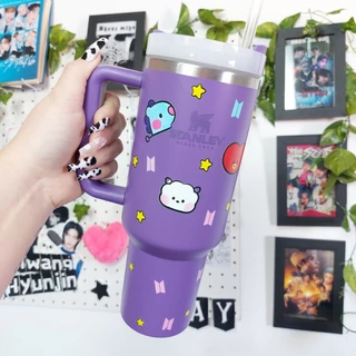 Copo Térmico - Parede Dupla 1,2L - Roxo - BTS - Kpop Army Quencher Tumbler Personalizado Fanmade