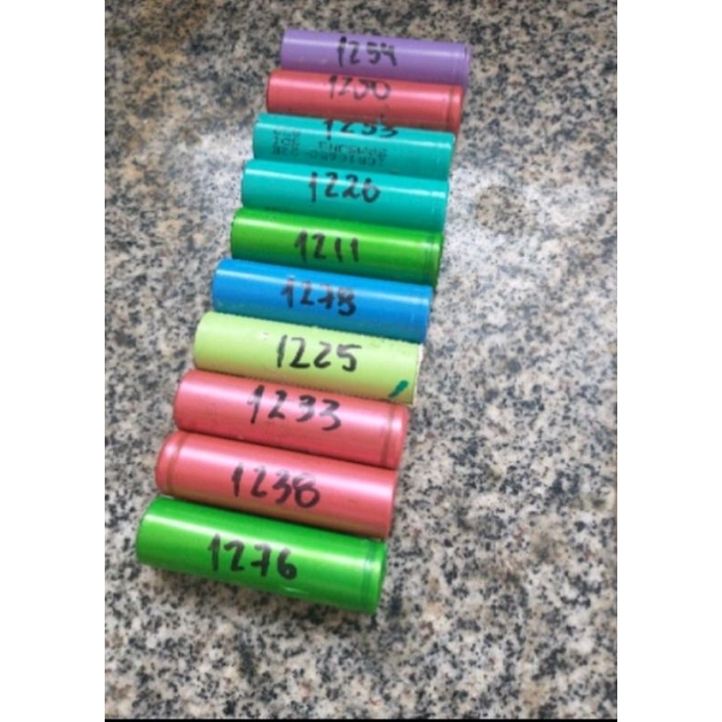 15 bateria 18650 entre 1200 a 1600 mAh usadas