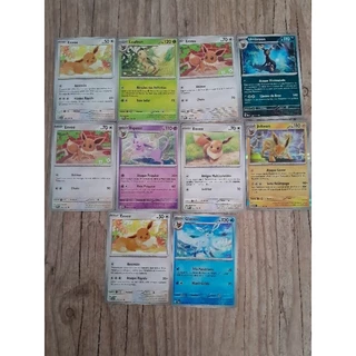 Combo Carta Pokemon Evolução Eevee + Umbreon Eevee + Leafeon Eevee + Glaceon Eevee + Sylveon Eevee + Espeon Original NM