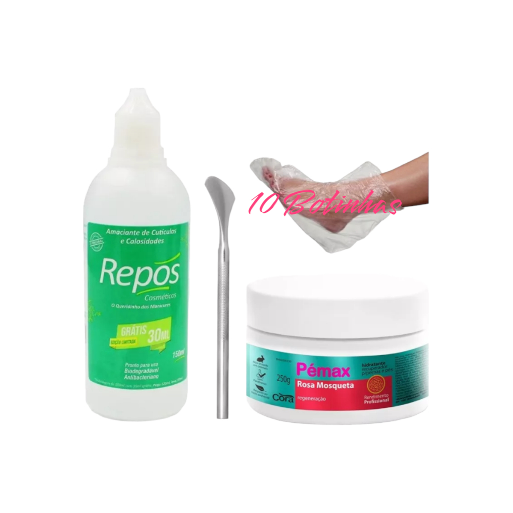 SPA dos Pés Amaciante de Cutículas Repos 125ml + Pemax Rosa Mosqueta+ ...