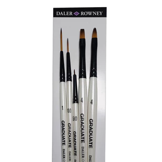 Kit 5un - Pincéis Profissionais para Aquarela e Guache Daler Rowney - Específico para Detalhes