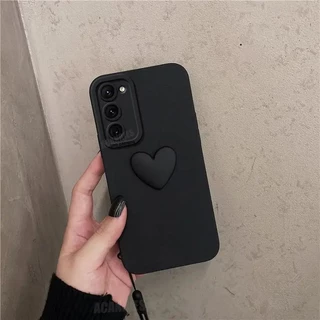 Capinha Capa Para S21 / S22 / S23 / S24 Case Silicone Protetora com Alça Coração Anti Impacto Fofa
