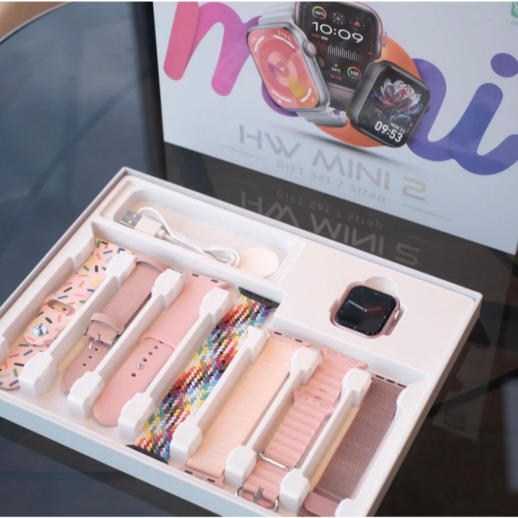 Smartwatch HW Mini 2 Com 7 Pulseiras 41mm Séries 9 Lançamento Chat GPT ...