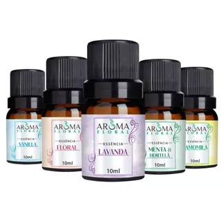 Kit 5 Essências para Aromatizador elétrico e Umidificador Difusor a Base de Água