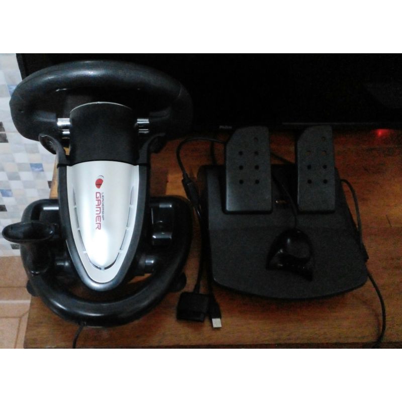Volante gamer compatível com PS2 e USB Pc. | Shopee Brasil