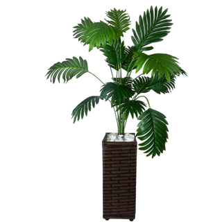 Planta Artificial Palmeira Toque Real com Vaso Grande Decoração Enfeite Casa