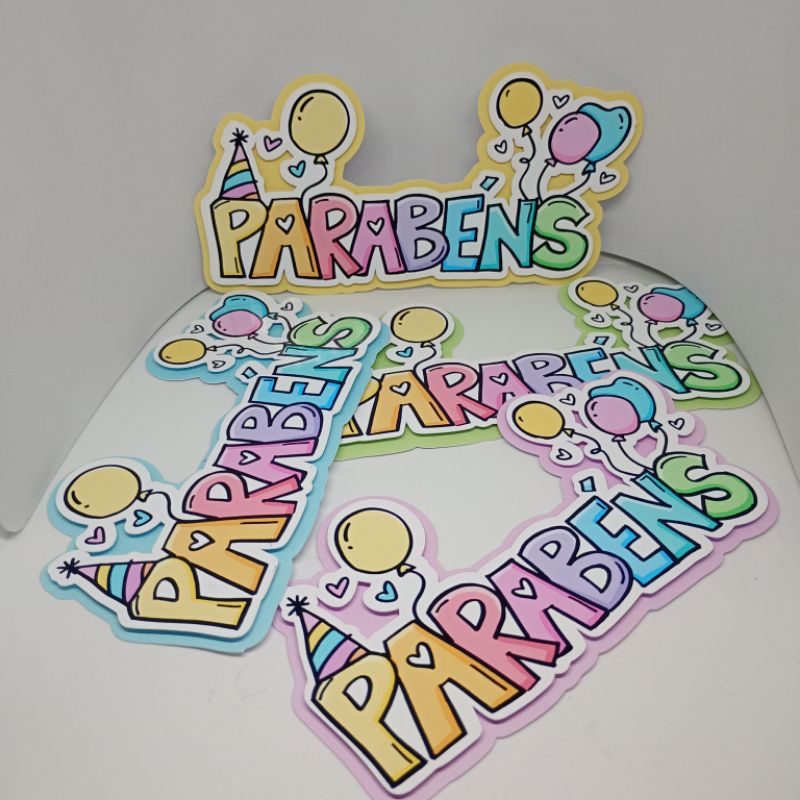 kit 10 topos parabéns aniversário revenda atacado