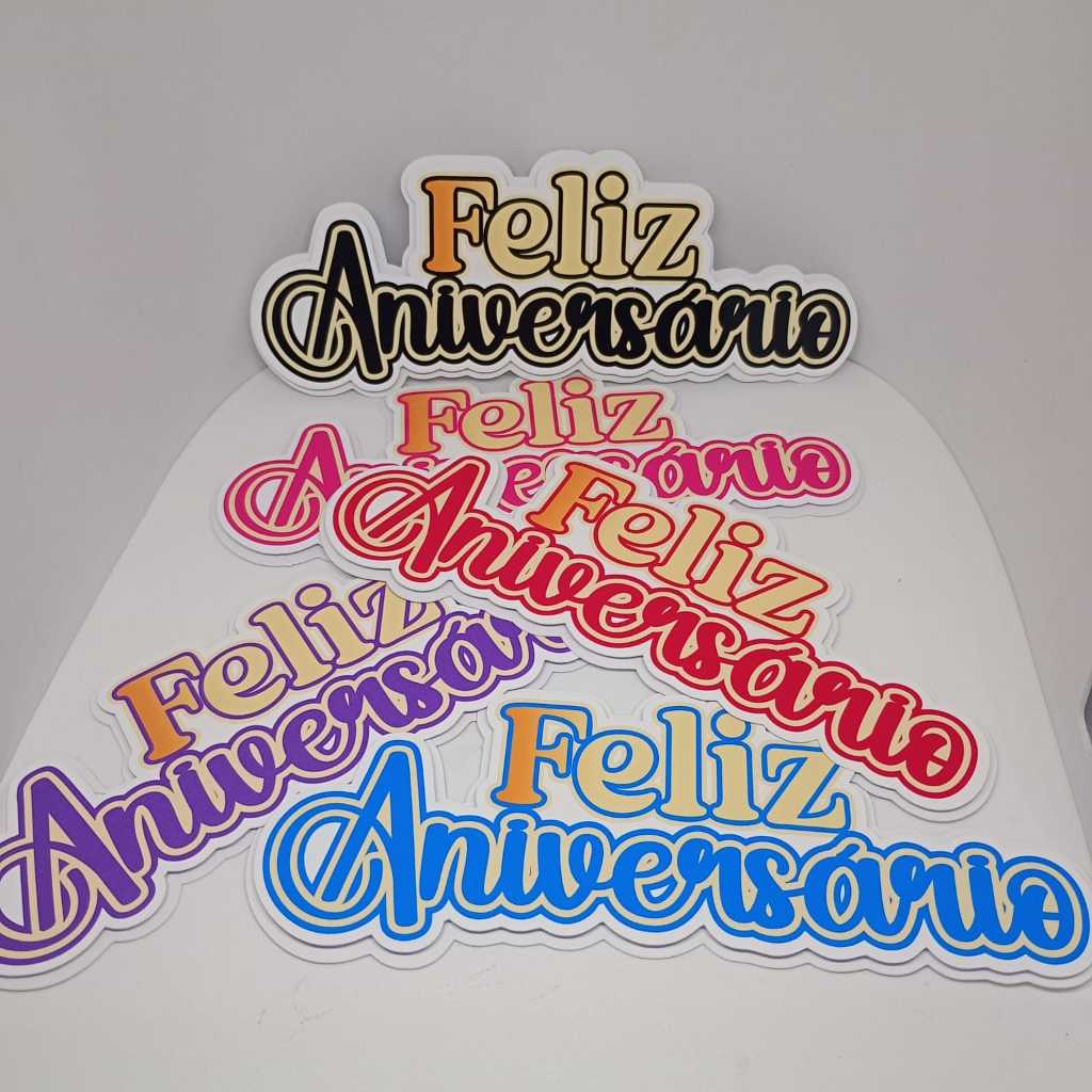 Kit 10 Topos Feliz Aniversario Revenda atacado