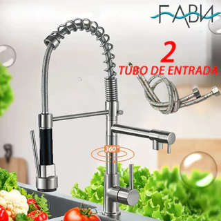 torneira gourmet cozinha Monocomando Com Spray Extensor Prata Torneira de cozinha superior Tubo de água flexível