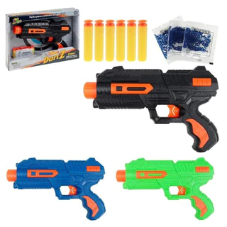 Lançador Pistola Arma 2 Em 1 Bolas Água Em Gel 6 Tipo Nerf