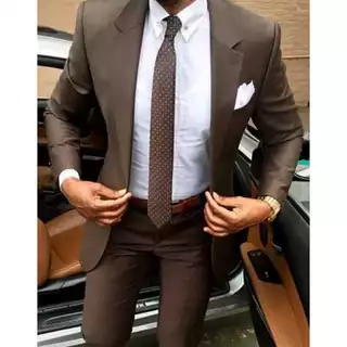 Terno Masculino Microfibra(Gabardine) Slim Marrom Chocolate - Luxuoso Premium ( Envio imediato )