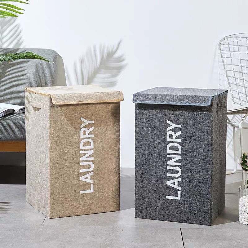 Cesto Organizador De Roupa Multiuso Dobrável Prova D'água Com Tampa 60 Litros