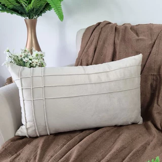 kit com 2 capa de almofada retangular baguete suede drapeada T line