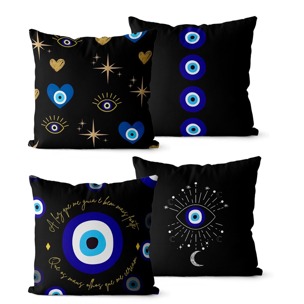 Kit 4 Capas Almofadas 45x45 - Olho Grego