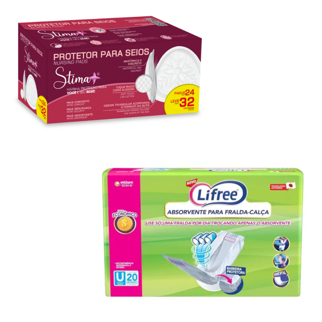 Absorvente Pós Parto Kit + Absorvente De Seios Amamentação | Shopee Brasil