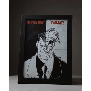 Quadro Moldura Poster Decorativo A4 21x30 Two Face Duas Caras Harvey Dent Batman DC Comics