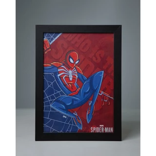 Quadro Moldura Poster Decorativo A4 21x30 Spider Man Spiderman Homem Aranha Playstation PS4 Marvel