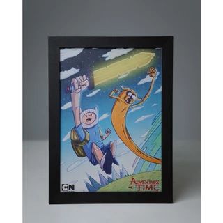 Quadro Moldura Poster Decorativo A4 21x30 Adventure Time Hora de Aventura Finn Jake Cartoon Network