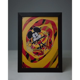 Quadro Moldura Poster Decorativo A4 21x30 Crazy Mickey Mouse Disney