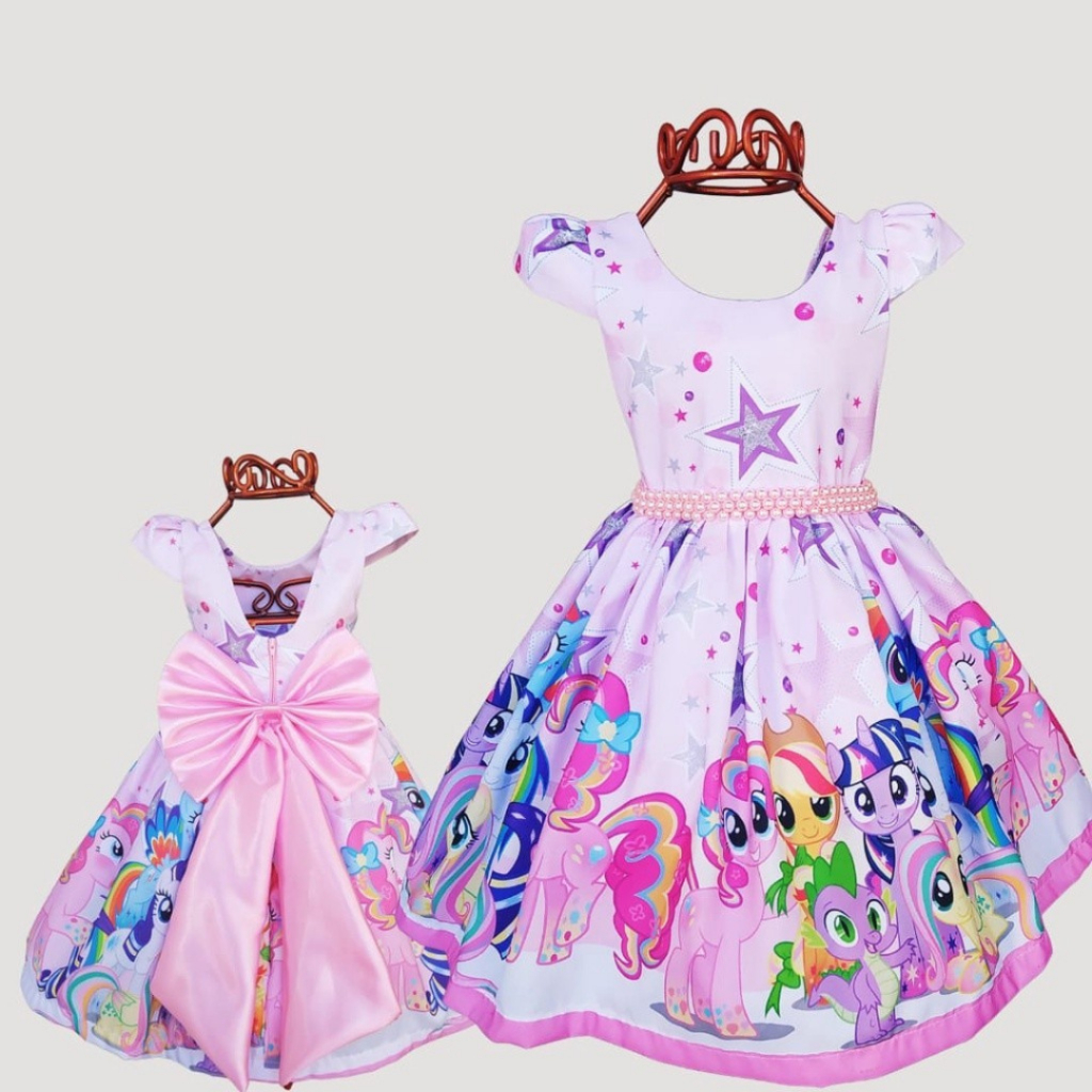 Vestido Criança Infantil My Little Pony Vestido Temático Tema Infantil ...