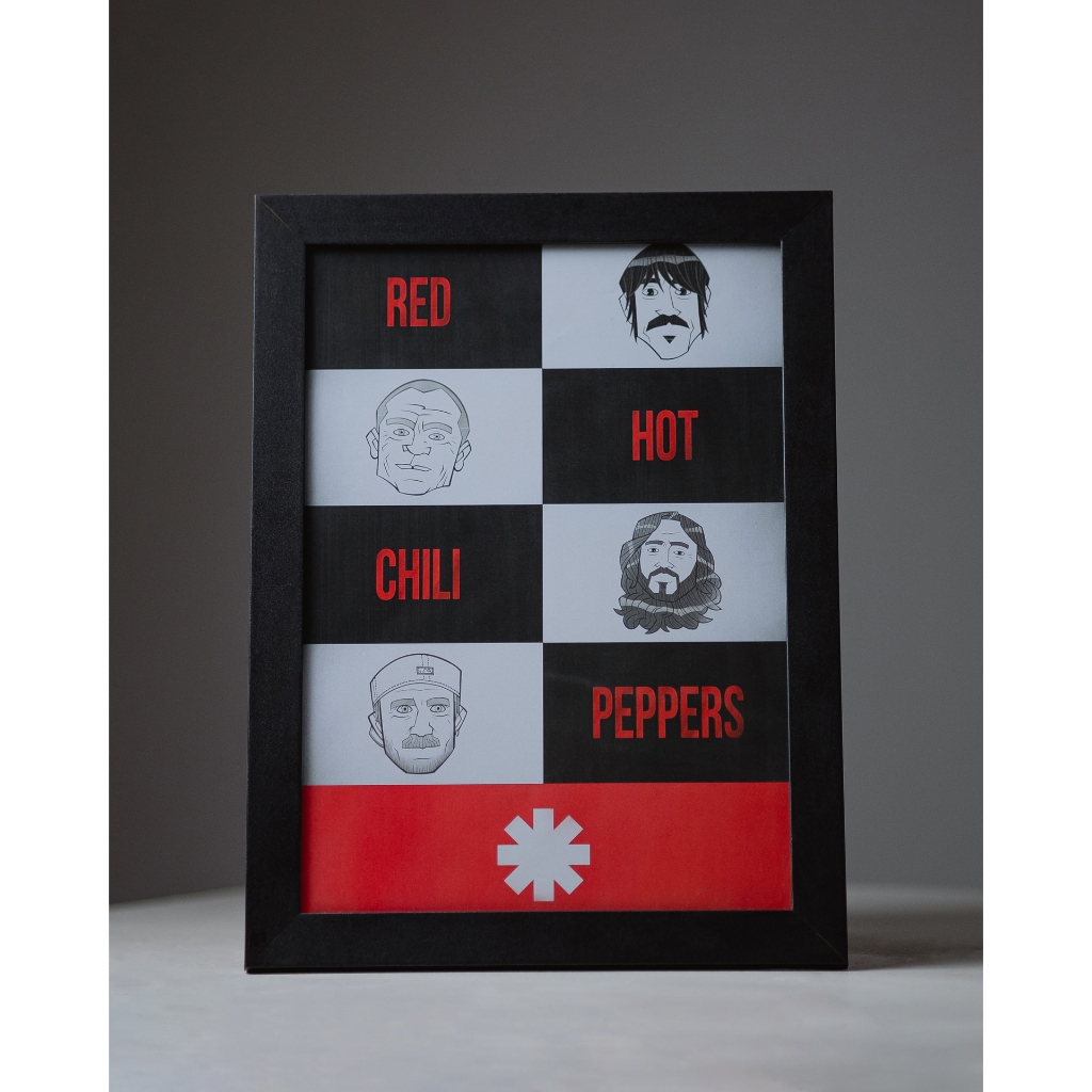 Quadro Moldura Poster Decorativo A4 21x30 Red Hot Chili Peppers RHCP Anthony Kiedis Flea Chad Smith John Frusciante