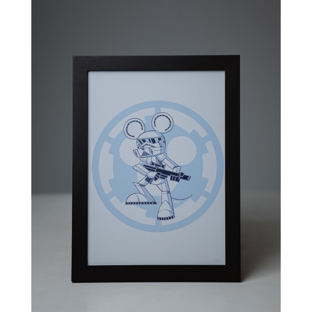 Quadro Moldura Poster Decorativo A4 21x30 Mickey Mouse Stormtrooper Mousetrooper Disney Star Wars