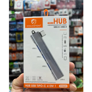 H'maston ZHQ20 Hub Adaptador USB 4 em 1 Tipo-C Multiportas Entradas USB 3.0
