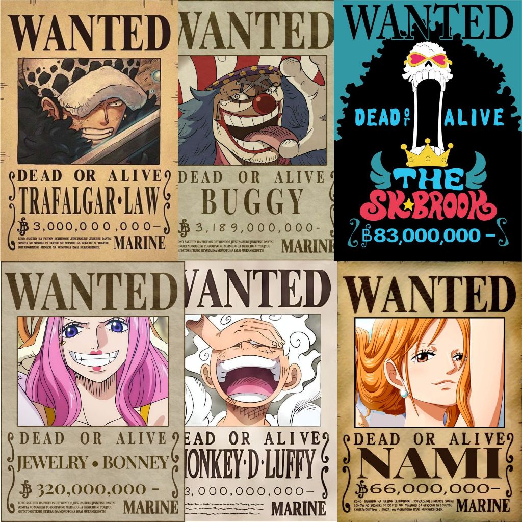 ONE PIECE メタリックポスター Placa Decorativa metal One Piece procurados Wanted Recompensa A4