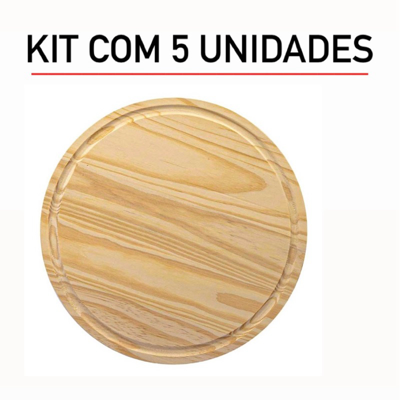 kit Tábua Redonda de Pizza Frios 5 UN 35cm