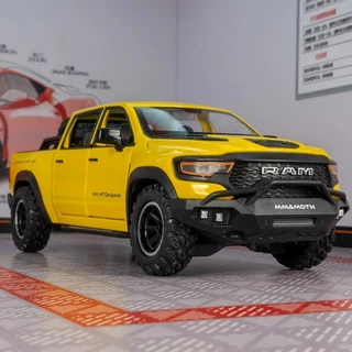 Dodge RAM Miniatura em Metal, Carro de Friccao, Abre as Portas e Acende Farol