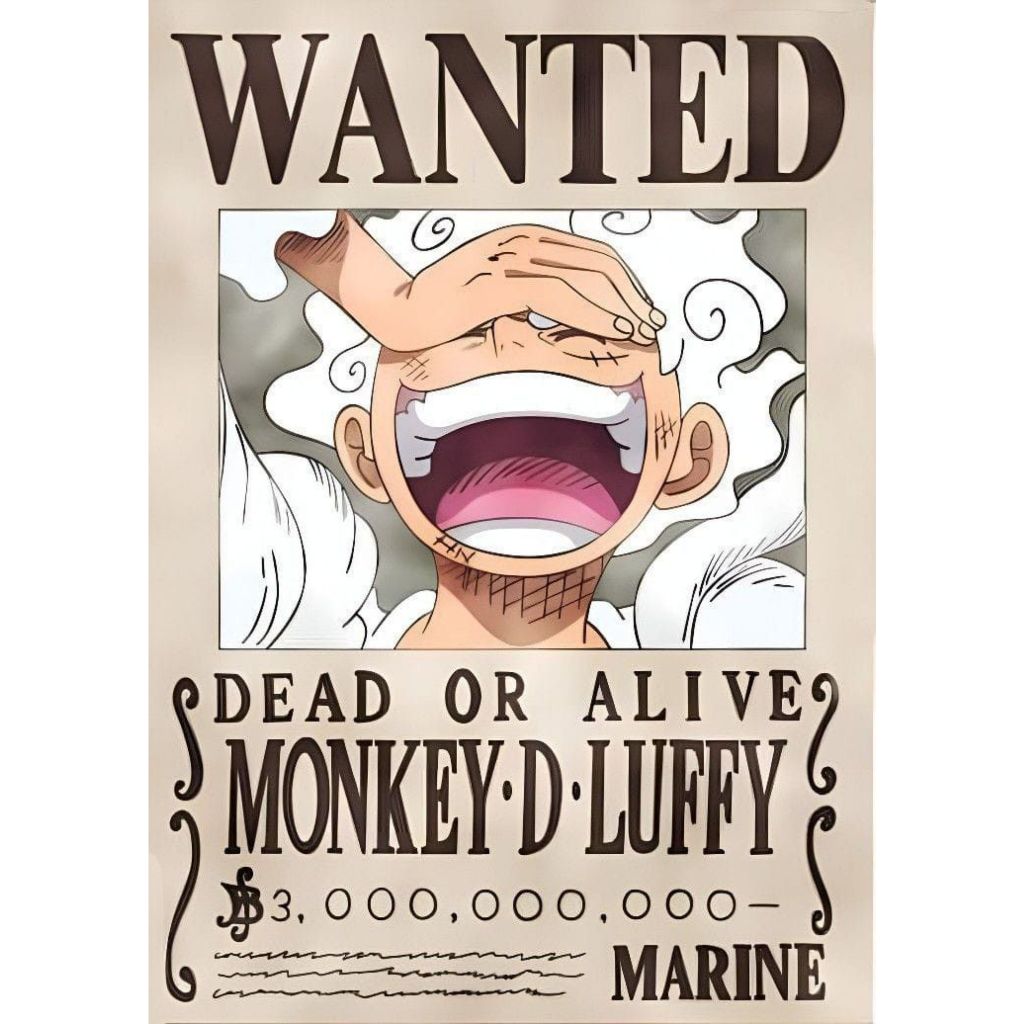Placa Decorativa metal One Piece procurados Wanted Recompensa A4