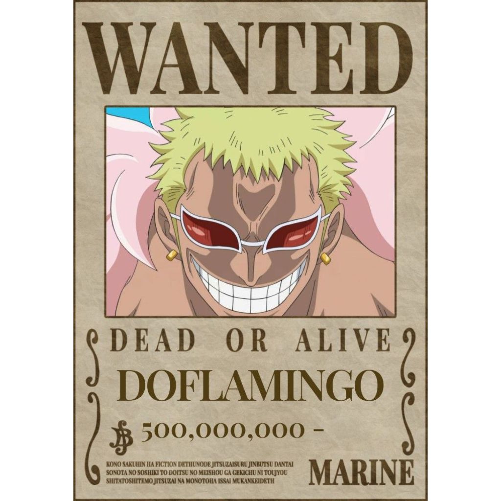 Placa Decorativa metal One Piece procurados Wanted Recompensa A4