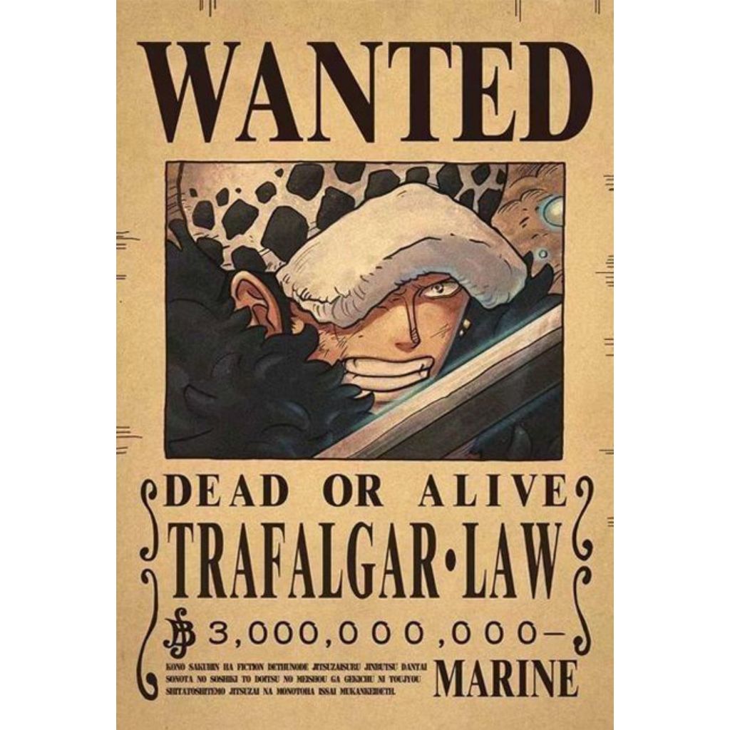 Placa Decorativa metal One Piece procurados Wanted Recompensa A4