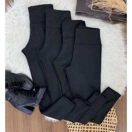 Kit 2 Calça Termica Flanelada Legging Academia Suplex Grossa Modeladora Leg Cintura Alta Peluciada