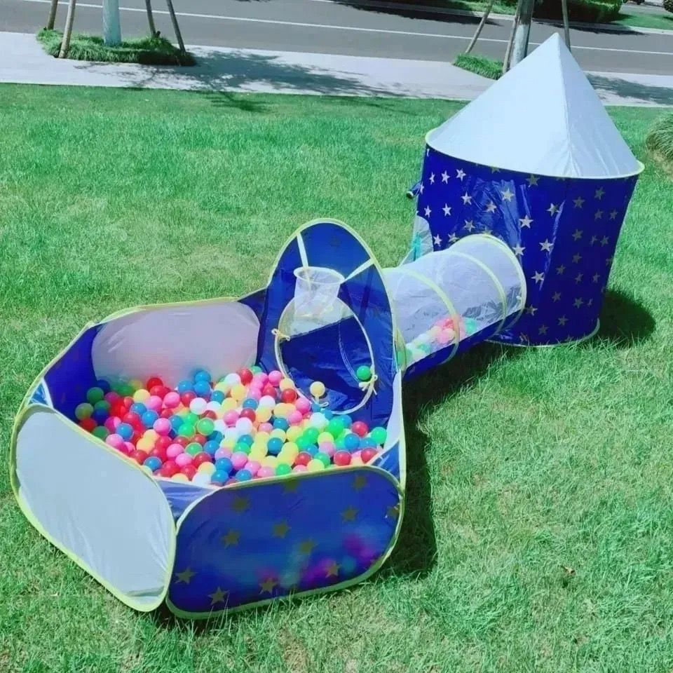 Tenda Toca Túnel Barraca 3x1 Playground Príncipe Com Cesta