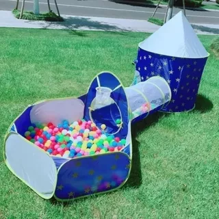 Tenda Toca Túnel Barraca 3x1 Playground Príncipe Com Cesta