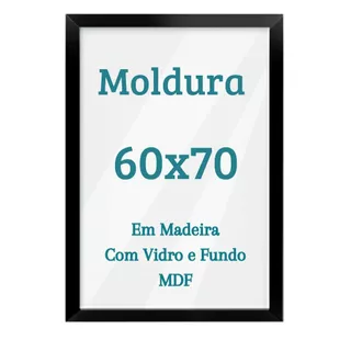 Quadro 60x70 Com Vidro Moldura Acabamento Fosco 70x60