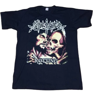 Camiseta Banda de Metal Sarcófago Rotting 100% algodão fio30.1 unissex #metal