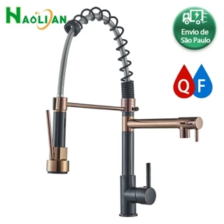 Torneira Cozinha Gourmet Monocomando Com Móvel Spray Misturador Mono Comando Articulado
