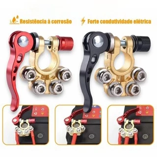 Terminais de bateria, estudo versátil, vários conectores de terminal de bateria, substituição de terminal de bateria para serviço pesado, com chave Allen, arruelas, terminais de anel de 8 peças