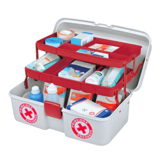 Caixa Emergência Kit Primeiros Socorros Mala Remédios Maleta Cor Branco