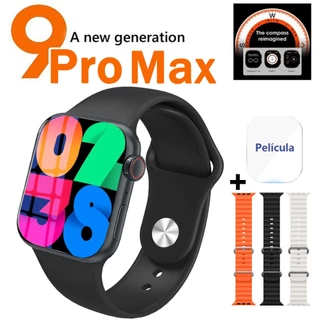 2024 Novo Relógio Original 9 Smart Watch C900 pro max Men Bluetooth Chamada De Temperatura Corporal AMOLED Fitness 9 Series Smartwatch Para Android