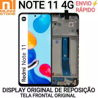 Frontal Redmi Note 11 4G 100% Original Display Amoled com Moldura Reposição Módulo Tela Chassi Xiaomi