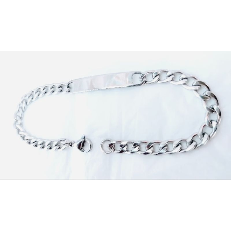 Pulseira unissex Adulto Aço Cirúrgico Grava 1 Nome