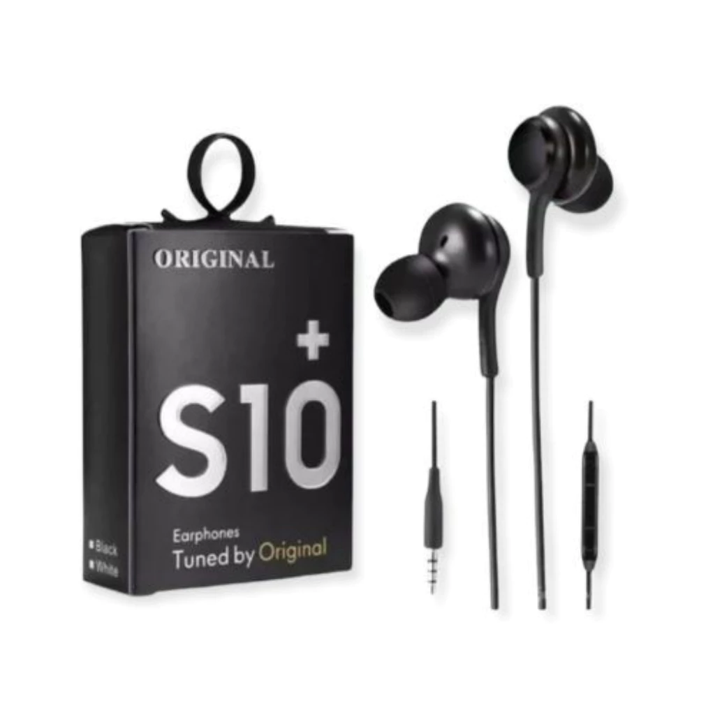 Kit Fone De Ouvido S10+ Saída P2 Intra Auricular Bass Grave Celular Smartphone Preto